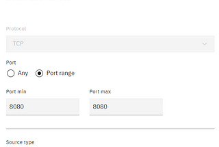 add security group with allowed port 8080.