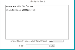 ‘uaf’ — CTF by pwnable.kr