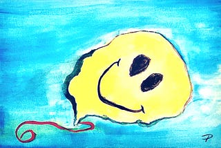 A baloon smiley nearly out of air