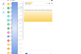 Screenshot of Google Fi Messages Sync Running on Chromebook