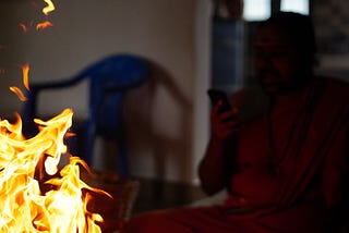 image of sri sai aascharyanandha performing rituals at shambavi peetam !!