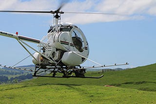 Hughes 300 set up for agricultural spraying