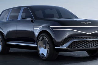 An angled view of the concept Neolun electric SUV from Genesis.