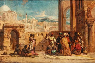02 Paintings by Orientalist Artist; William James Müller’s Mandraki harbour, and the Slave market…