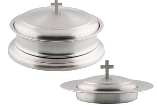 Holy Communion Ware Wine Serving Tray with Lid and Base & Stacking Bread Plate with Lid —…