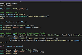 MVC Uygulamalarında Reflection ile Controller ve Metotları Bulma