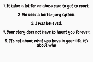5 Lessons I learned from taking my abuser to court