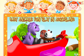 Baby Animals Fun Play in Aeroplane and Learn Shapes for Kids + More Cartoon Animals Videos for Kids