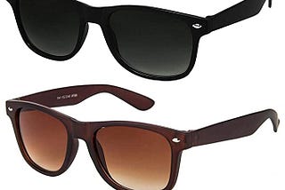 Combo of 2 Men’s Sunglasses, Black and Brown)