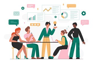 A Marketing team discussing strategy