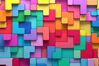 3d illustration of colored blocks