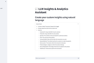 LLM Assistants to Generate Analysis on Structured Data