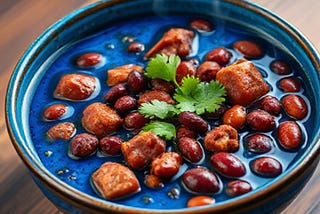 Blue chili works better than the blue pill — and it goes better with cornbread. Image generated by DeepAi, prompt by Catherine La Grange.