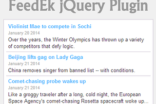 FeedEk - jQuery RSS/ATOM Feed Plugin