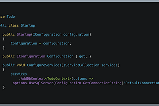 code example for ef core context registration