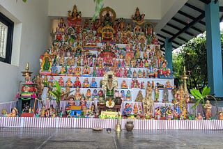 Display of dolls for dasara on 9 steps.