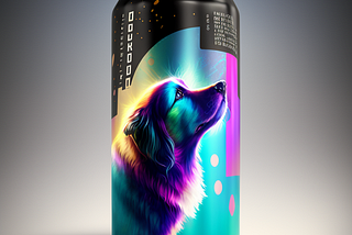 AI generated image, imagine a craft beer designed for dogs..