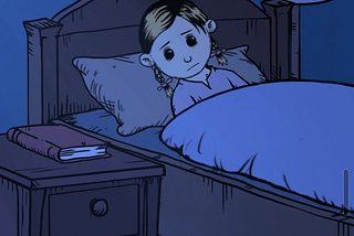 The child (Karin, a blonde girl with fair skin and medium-length braided twintails), lays in bed and says “My dad is a German. Maybe if he’s bad, then I’m bad.”
