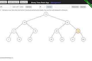 Data structures in JS: Binary Trees React App