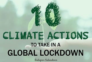 The Action Continues: 10 Climate Actions To Take in a Global Lockdown