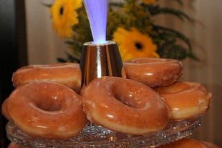 Want to stand out? Have a wedding cake made of Krispy Kreme doughnuts