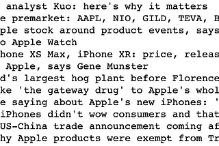 NLP: Skeleton of a Supervised Training and Testing Mechanism Using Apple Stock News