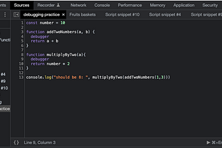 Debugging JavaScript using Snippets in Chrome Developer Tools