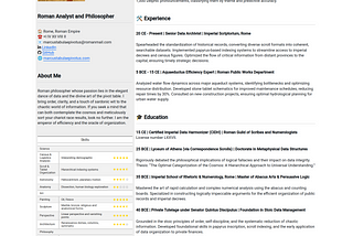 A screenshot of a PDF résumé created with Quarto, Great Tables and WeasyPrint