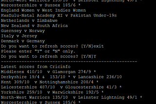 Web Scraping Live Cricket and Scores Using Python and BeautifulSoup In Less Than 20 Lines of Code