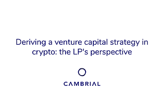 Deriving a venture capital strategy in crypto: the LP’s perspective