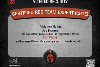 Certified Red Team Expert(CRTE) Exam Review & Guide