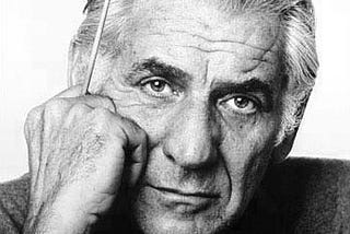 A photo of New York Philharmonic Diretcor Leonard Bernstein