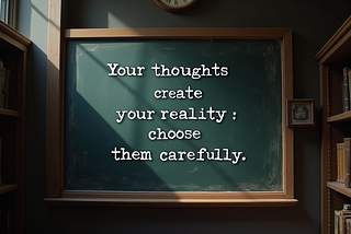 Your thoughts create your reality, choose them wisely.