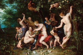 Nymphs Filling The Cornucopia (1615) Peter Paul Rubens (Flemish, 1577–1640)