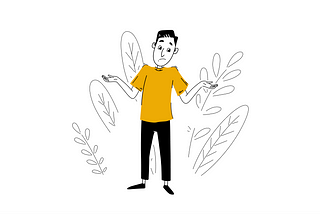 Illustration of author with hands up, shrugging.