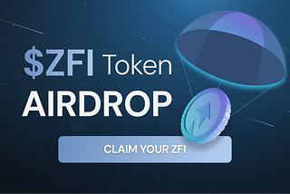 A design showing a parachute with a ZFI token on the end