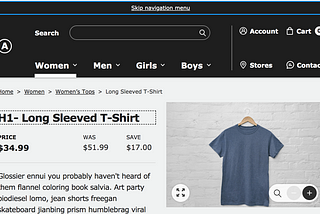 Development Ideas from the Accessible eStore, part 2: Providing users with shortcuts to content