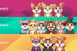 Revealing the first set of characters, hierarchies / levels based on rarity of characters in the…