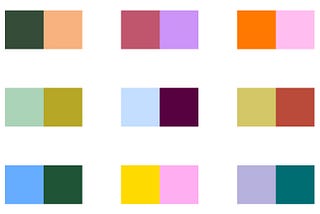 Halfway color combinations