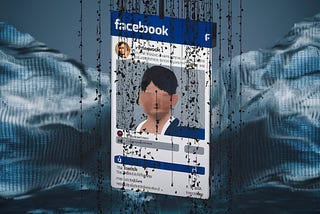 A captivating and thought-provoking image depicting a suspended Facebook profile page, with the iconic ‘Facebook’ lettering appearing to dissolve into cyberspace. The user’s avatar is visible, but their personal information and content are blurred, indicating censorship. In the background, a distorted digital landscape represents the unpredictable nature of online platforms. The overall tone of the image is both cautionary and reflective, urging viewers to consider the potential consequences of
