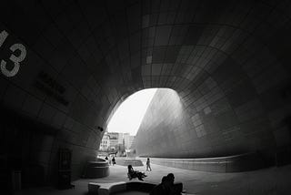 photo of the underside of dongdaemun design plaza