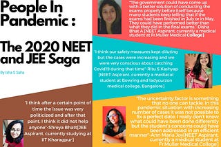 People In Pandemic: The  2020 NEET And JEE Saga