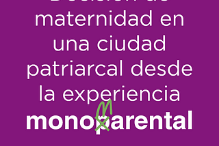 Decisión de maternidad en una ciudad patriarcal desde la experiencia monoMarental.