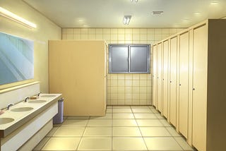 Girls’ restroom at school