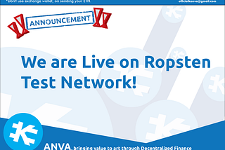 Kanva Live on Ropsten Test Network!