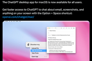 OpenAI window on Mac