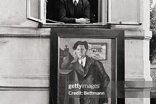 Berg Standing above Schoenberg’s Painting