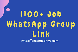 Job WhatsApp Group Link — New and Active Link