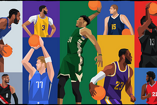 active nba players drawn minimalistic