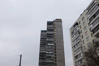 favorite apartment tower, abandoned figures